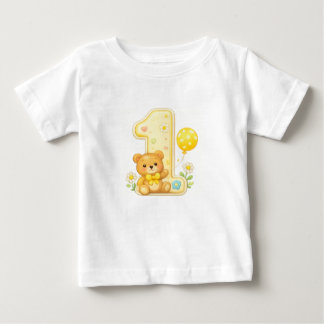 Eén met Beer 1e Verjaardag Baby T-Shirt