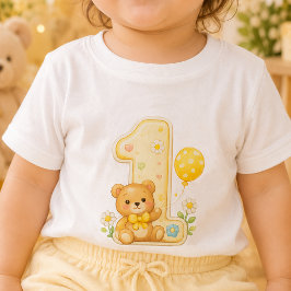 Eén met Beer 1e Verjaardag Baby T-Shirt