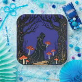 Een met capuchon gehulde foeragemier die paddensto papieren bordje (Feest)