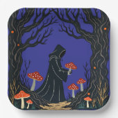 Een met capuchon gehulde foeragemier die paddensto papieren bordje (Voorkant)