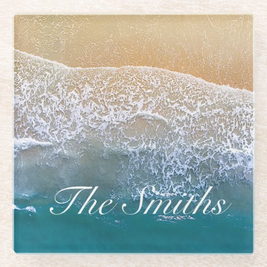 Een met de Beach Glazen Onderzetter (Voorkant)