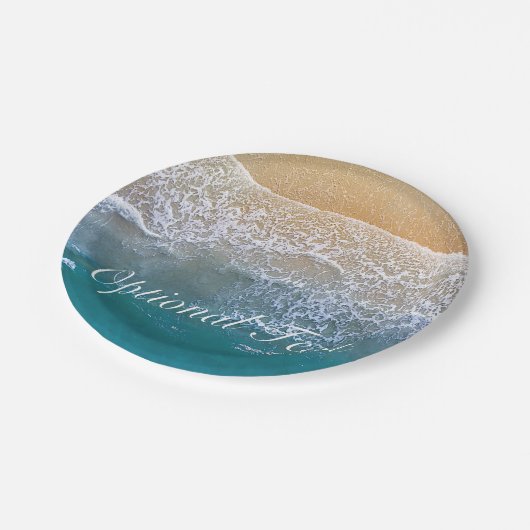 Een met de Beach Papieren Bordje (Gekanteld)