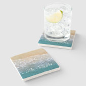 Een met de Beach Stenen Onderzetter (Zijkant)