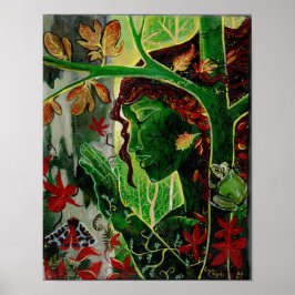 Een met de Bomen Droog Poster