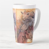 Een met de Herd Waterverf Paarden Latte Mok (Rechterhoek)