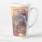 Een met de Herd Waterverf Paarden Latte Mok (Rechts)