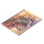 Een met de Herd Waterverf Paarden Notitieboek (Linkerzijde)