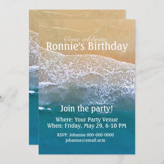 Eén met de strand-dag kaart (Voorkant / Achterkant)