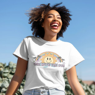 Een met de zon, strand shirten, zomervakantie t-shirt