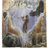 Een met Natuur vredesleiding Douchegordijn (Voorkant)