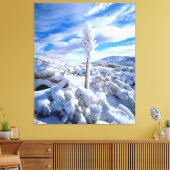 Een met sneeuw bedekte yucca canvas afdruk (Insitu (Woonkamer))