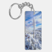 Een met sneeuw bedekte yucca sleutelhanger (Voorkant Links)