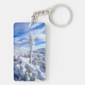 Een met sneeuw bedekte yucca sleutelhanger (achterkant)