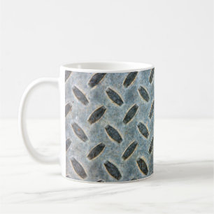 Een metalen weve textuur met achtergrondabstractie koffiemok