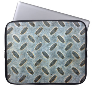 Een metalen weve textuur met achtergrondabstractie laptop sleeve