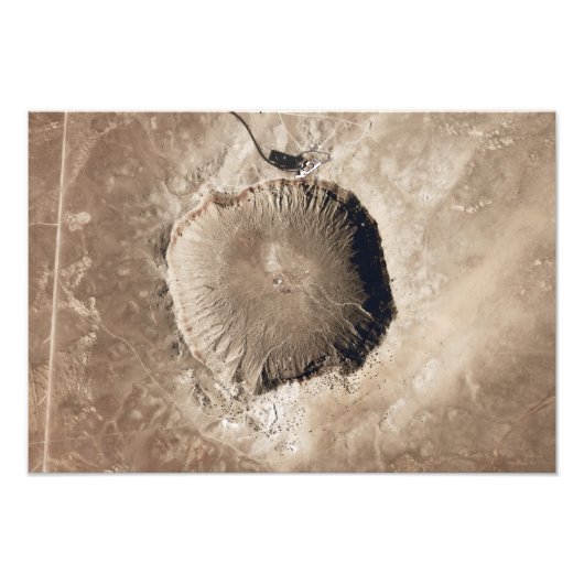 Een meteorietinslagkrater foto afdruk (Voorkant)