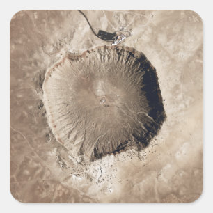 Een meteorietinslagkrater vierkante sticker