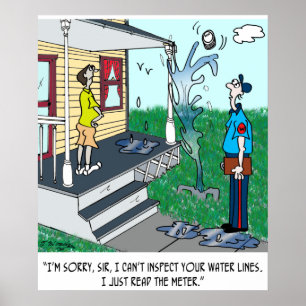 Een meter lezen terwijl een lek wordt gesponnen poster