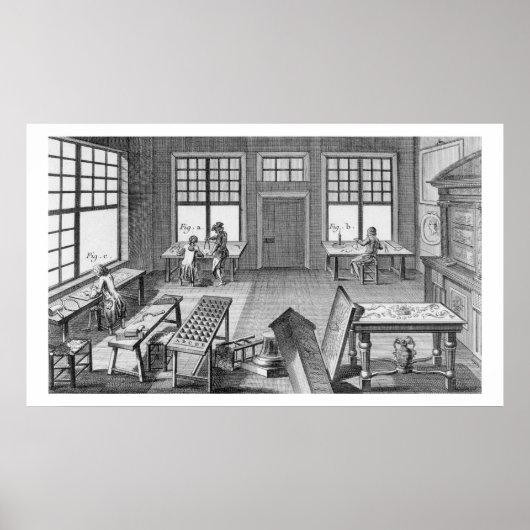 Een meubeleningswerkplaats van de "Encyclop" Poster (Voorkant)