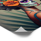 Een Mexicaanse vrouw die Dia de los Muertos viert Poster (Hoek)