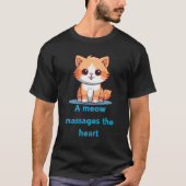 Een miauw bericht is het hart t-shirt (Voorkant)