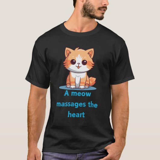 Een miauw bericht is het hart t-shirt (Voorkant)
