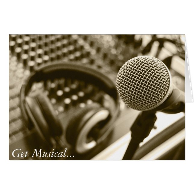 Een microfoon en een hoofdtelefoon (Voorkant Horizontaal)