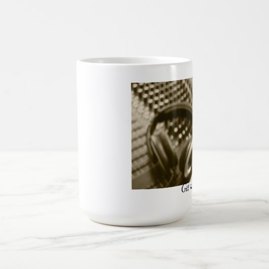 Een microfoon en een hoofdtelefoon koffiemok (Center)