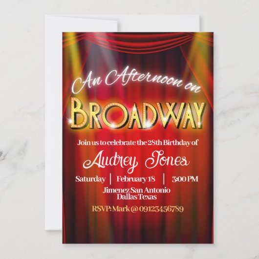 Een middag op Broadway Kaart (Voorkant)