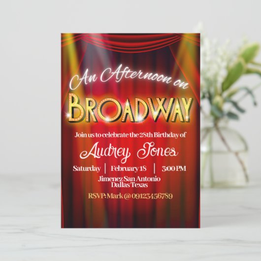 Een middag op Broadway Kaart (Staand voorkant)