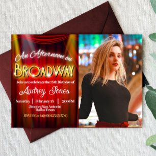 Een middag op Broadway verjaardag met foto Kaart