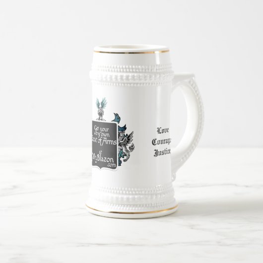 Een middeleeuwse mok met je eigen wapen (Voorkant rechts)