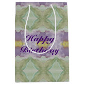 Een middelgrote donkere Paarse Waterverf Gift-Bag Medium Cadeauzakje (Voorkant)