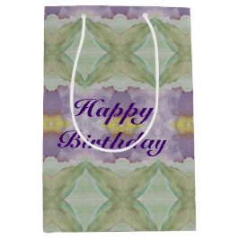 Een middelgrote donkere Paarse Waterverf Gift-Bag Medium Cadeauzakje
