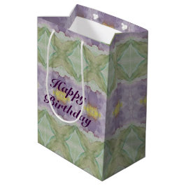 Een middelgrote donkere Paarse Waterverf Gift-Bag Medium Cadeauzakje