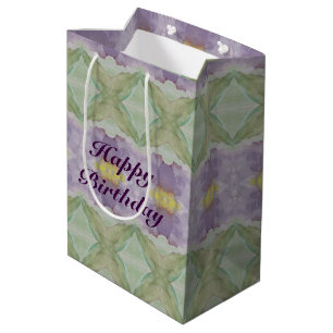 Een middelgrote donkere Paarse Waterverf Gift-Bag Medium Cadeauzakje