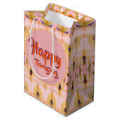 Een middelgrote Fancy Thanksgiving papieren gesche Medium Cadeauzakje (Achterkant Gekanteld)