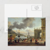 Een Middellandse-Zeehavengebied Briefkaart (Voorkant / Achterkant)