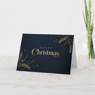 Een middernachtelijke kerstwens feestdagen kaart