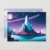 Een Midnight Mountain Briefkaart (Voorkant / Achterkant)