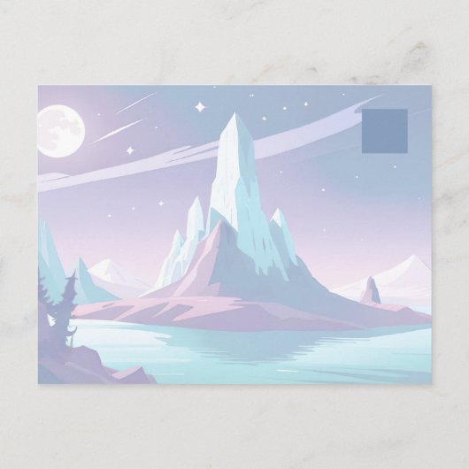 Een Midnight Mountain Briefkaart (Achterkant)