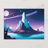 Een Midnight Mountain Briefkaart (Voorkant)