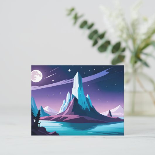 Een Midnight Mountain Briefkaart (Staand voorkant)