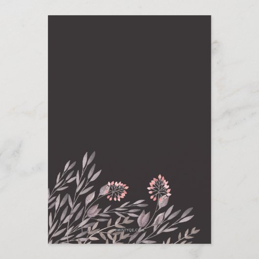 Een midzomernacht droom bruiloft Menu (Achterkant)