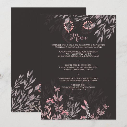 Een midzomernacht droom bruiloft Menu (Voorkant / Achterkant)