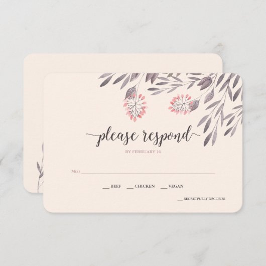 Een midzomernacht droom bruiloft RSVP v2 (Voorkant / Achterkant)