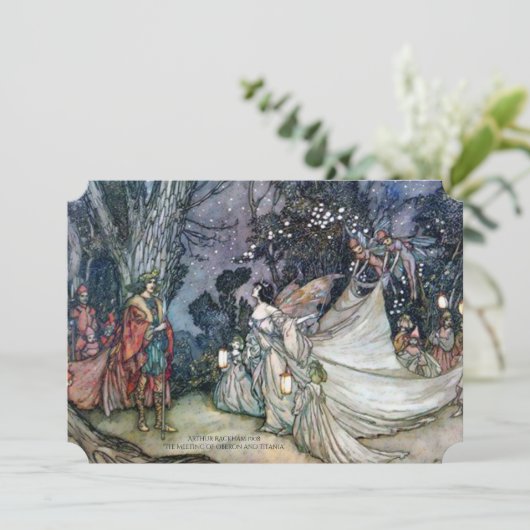 Een midzomernacht droom bruiloft uitnodiging (Staand voorkant)