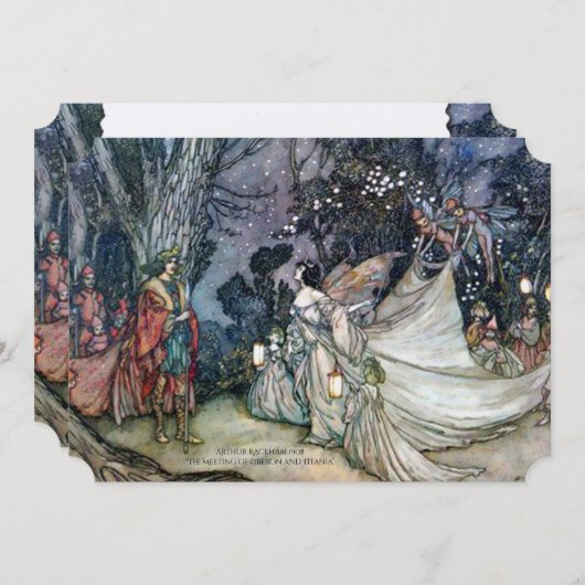 Een midzomernacht droom bruiloft uitnodiging (Voorkant / Achterkant)