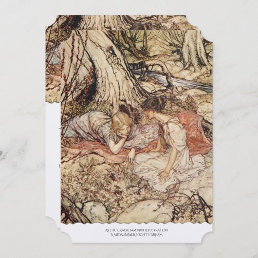 Een midzomernacht droom bruiloft uitnodiging (Voorkant / Achterkant)