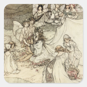 Een midzomernacht droom Fairy Square Stickers